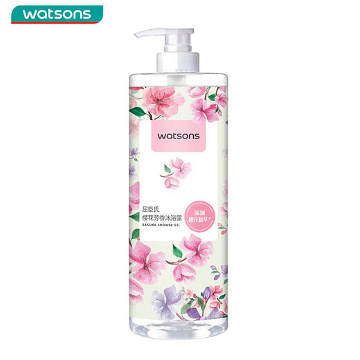 Watsons Sakura Elegant Shower Gel 1L (Sakura Essence, Pearl Powder Essence, Gentle Cleansing)
