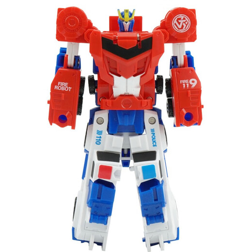 机器人变形玩具车擎天柱磁力合体变形机器人小汽车变身玩具车儿童男孩玩具车国庆节儿童礼物 JY675J-合体变形战车