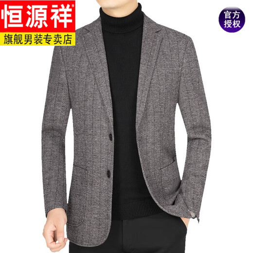 Hengyuanxiang wool wool suit jacket for men 2025 new middle-aged men's casual casual daddy casual suit versatile new product gray 180/XL