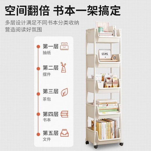 Qinwangge snack rack storage rack living room rack floor-standing shelf storage rack shelf shelf trolley snack rack special offer 3-layer white open style
