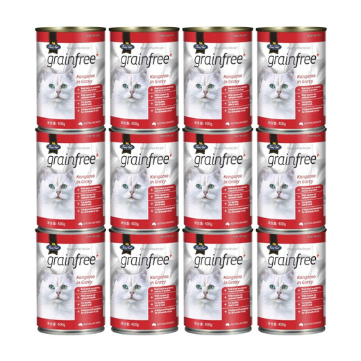 Fussy Cat Australian original imported cat wet food canned snacks all-stage cat and kitten pet food filled beef kangaroo salmon formula multi-flavor kangaroo meat formula 400g*12 cans
