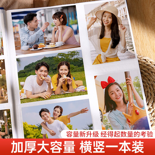 大洋花油画相册本大容量纪念册家庭1000张插页5678寸照片情侣宝宝成长记录册混合尺寸相片定制收纳册影集 《睡莲1》 【送礼盒】混装567810寸694张