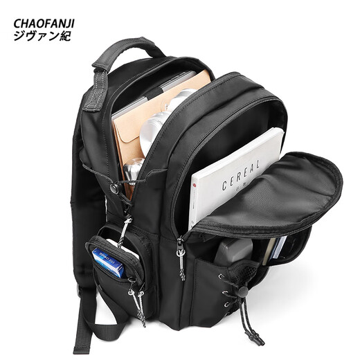 CHAOFANJI 日系潮牌双肩包男女款书包旅行背包大容量书包防水电脑包学生包 白色大号【关注店铺送网红蛙】