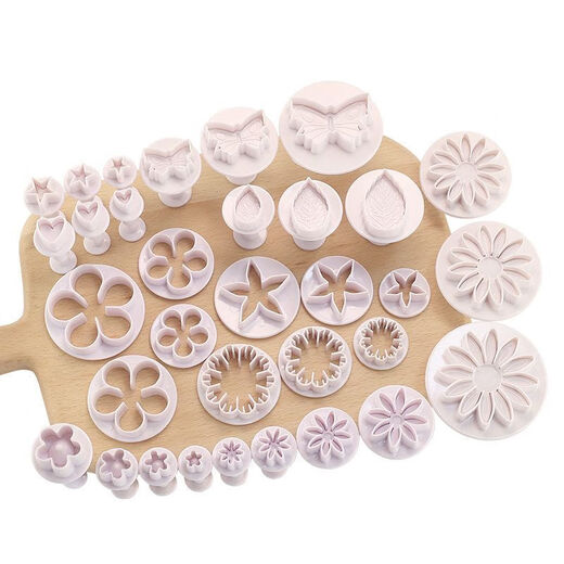 Yuexinke steamed bun embossing mold baby food supplement butterfly noodle cartoon pattern small daisy bun pastry cake fondant tool small daisy + small plum blossom 8-piece set