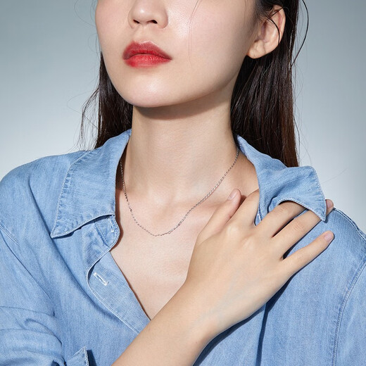 Saturday Fortune (ZLF) PT950 platinum necklace women's classic versatile gold star chain adjustable platinum chain 3.1g 45cm adjustable