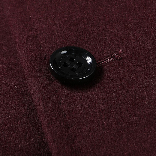 Hongdu new wool coat mid-length buckle fashionable slim suit collar daddy suit 100 wool men's jacket Burgundy EN1277-3 S 165/84A