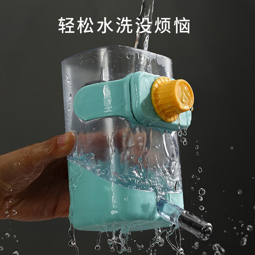 KimPets dog hanging water drinker cat not wet mouth water drinker rabbit feeding hanging cage anti-overturning pet kettle [Emerald Green] Upgraded version of food feeding combination set