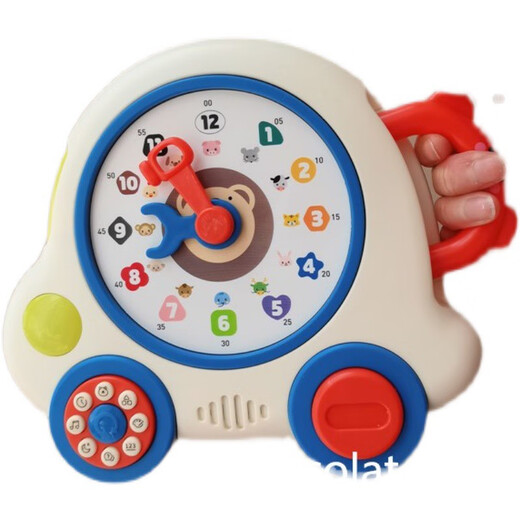 Children's Learning Clock Early Education Toy Music Learning Machine Time Enlightenment Baby Toy 1-3 Years Old Clock Enlightenment Early Education Machine English Version