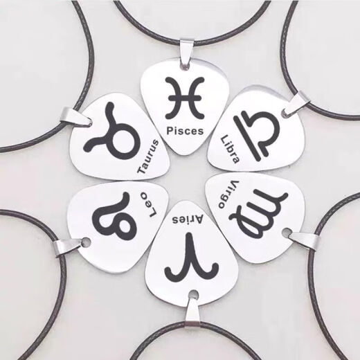 
Toto stickers, twelve constellations necklaces, guitar picks, custom-made best friend couples, titanium steel leather rope necklace, SN9928, one side, one side, one side, one side, zodiac sign - Scorpio, with stainless steel bead chain 60cm