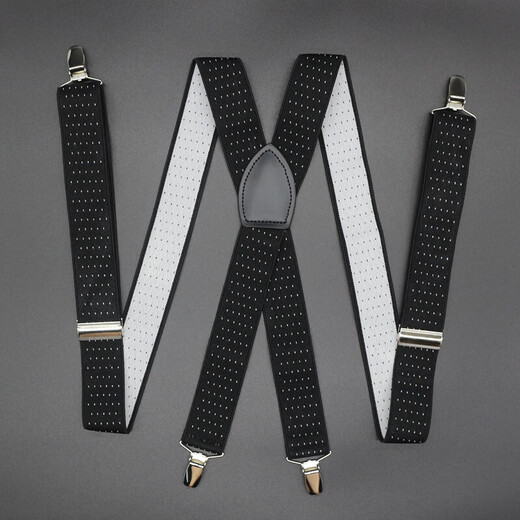 Allfond 3.5 Men's strap clipper suit West trousers Men's strap adult pants hanging trousers band of non -skid strap black base checkered diamond