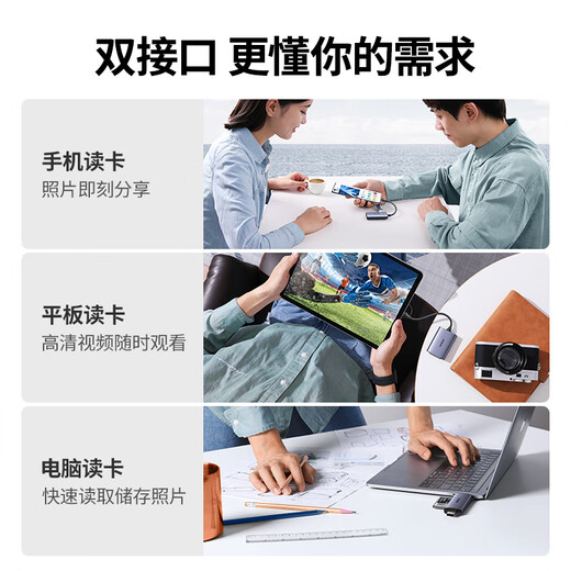 Greenlink USB-C3.0 high-speed multi-function XQD memory card Type-c interface card reader for computer otg and mobile phone dual use suitable for D4/D5 SLR