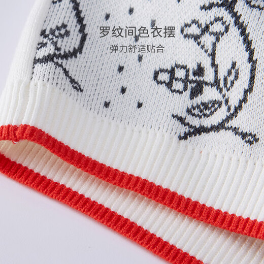 YINGSHI (YEHOO) [Gleicher Stil im Einkaufszentrum] Yingshi Kinderweste Mädchen Baumwollpullover V-Neck Strickweste Retro Style Jahr Frühling Yingshi White Yrbvj12126a 80 cm