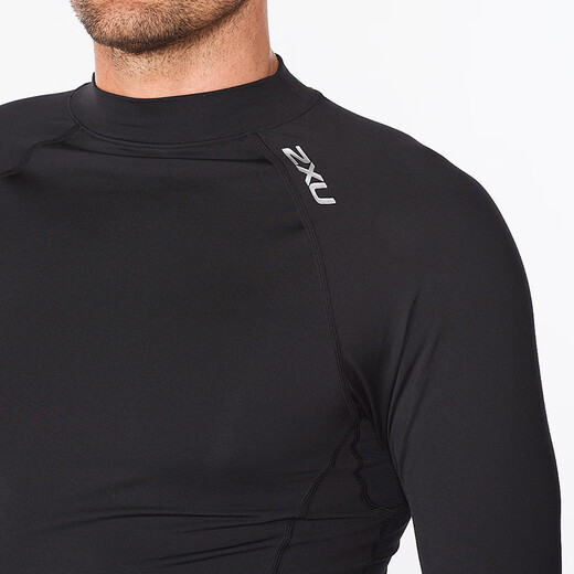 2XUIgnition series compression clothing tights men's quick-drying clothing fitness clothing fitness clothing plus velvet thermal tops black/silver label L