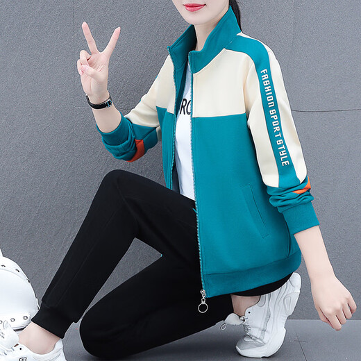俞兆林运动服套装女春秋2025年新款宽松女士休闲时尚开衫长袖卫衣三件 橙色（THF9930三件套） M (建议80-95斤)