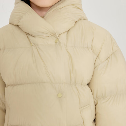 
jnby by JNBY Jiangnan cloth children's clothing autumn and winter down jacket thickened warm soft hooded boys, girls and children 1NAC12610 748 light bean yellow 120 cm