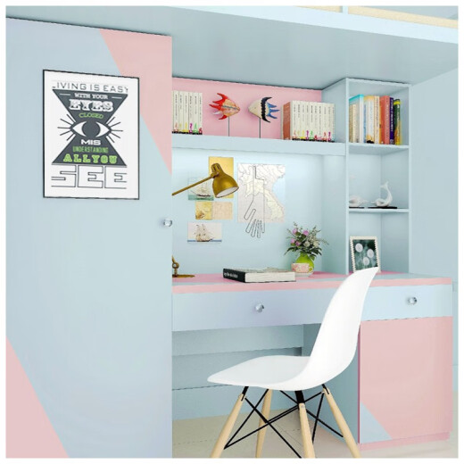 
Jingchao Fukang PVC waterproof self-adhesive wallpaper solid color dormitory instant sticker advertising lettering wall sticker furniture renovation dormitory dormitory rental wooden wardrobe wooden door renovation sticker 7029 light powder 45CM*10M super large