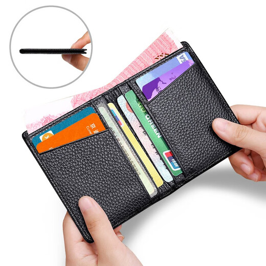Lai Card Card Pack Visitenkarte Clip Ultra-dünn Cowide Card Pack Männer- und Frauenkarten-Clip-Bank-Karten-Paket-Lizenz-Paketpakete Pack Pack Wallet Männer schwarz (mit 1 Big Banknote)