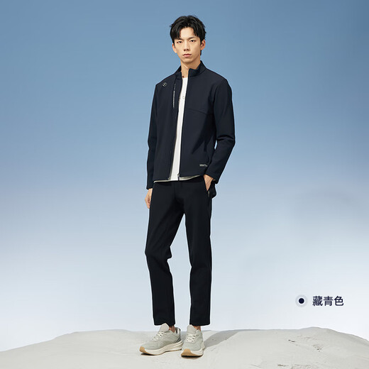 Rapido plus velvet men's autumn and winter business casual jacket stand collar sports jacket CN4976G06 navy blue XL 180/96A