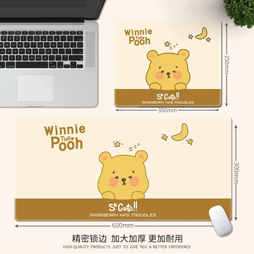三色猫（SFMCEMQ） 可爱熊大号鼠标垫女生卡通软垫办公娱乐宿舍学习加厚锁边电脑书桌垫护腕垫 5009草莓熊 30厘米x25厘米x3毫米