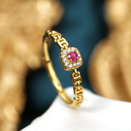 Hongtiancheng S925 oval ruby ring holiday birthday gift for girlfriend live mouth adjustable