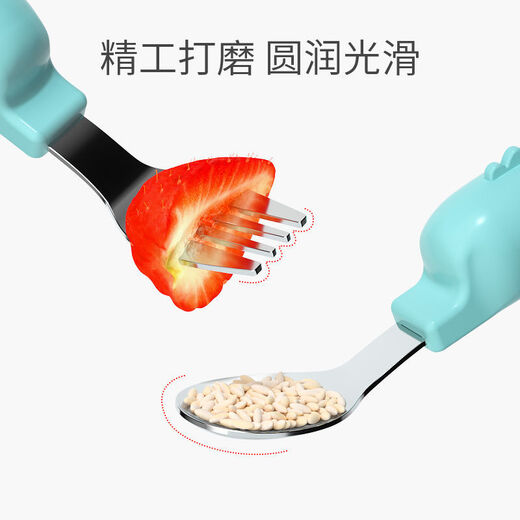 Chu Ge Quality 304 Spoon en acier inoxydable bébé apprend à manger la cuillère à poignée courte cuillère fourche de table de table