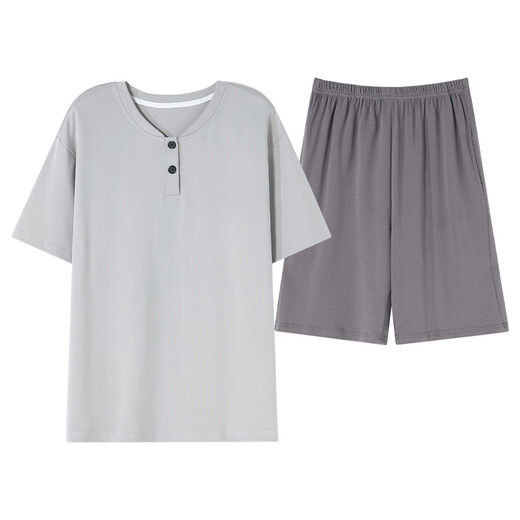 Modal Pajamas Men's 2025 Summer Nuevo algodón Simple Light Luxury Solid Sentón se puede usar fuera de ropa para el hogar ZY9764 Men-4xl