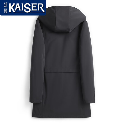 凯撒（KAISER）银蓝水貂内胆派克服男貂皮大衣连帽尼克服整貂皮草风衣干部外套冬 黑色银蓝（袖子加水貂） 180/2XL 适合体重145-160斤