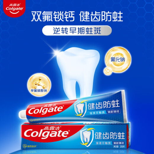 高露洁（Colgate） 全面防蛀清新薄荷味牙膏大容量250g 清新口气