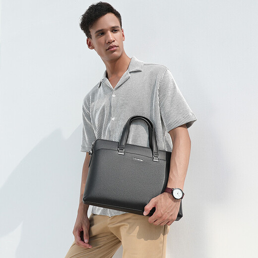 Scarecrow men's briefcase business handbag office business trip lawyer casual shoulder crossbody 14-inch computer bag