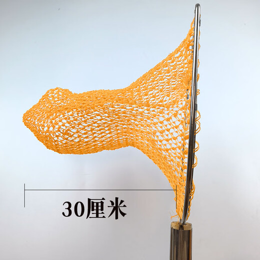 Yuxiyuan solid wooden handle integrated copy net stainless steel double circle net head fishing net to catch crabs, shrimps, seafood, fishing gear, wooden handle 60 cm, mouth width 35 cm, depth 30 cm