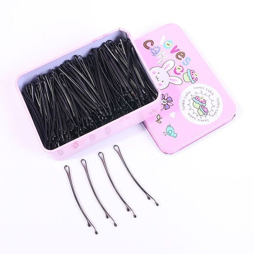 Qindu black curved hairpin thick one-word clip curved clip hairpin bangs clip side clip curved hairpin bag about 50 pieces curved clip 5.0 cm