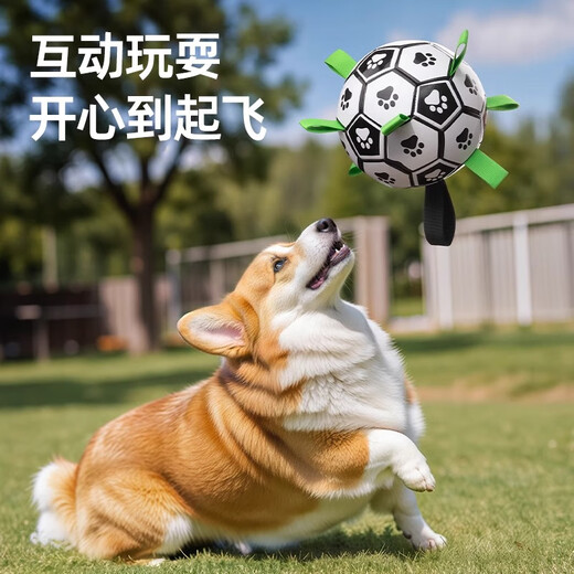 QiOh Dog Toy Ball, Bite Resistant, Self-Happy Toy, Labrador, Corgi Training, Dog Football, Pet Supplies, Size M - Medium and Large Dogs, Thickened Upgraded Model