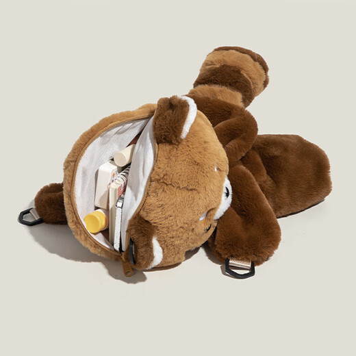 Ye Zhi Xiao Raccoon Plush Bag Cartoon Backpack Women's Cute Doll Crossbody Bag 38 Women's Day Gifts Gifts for Women Little Raccoon Crossbody Backpack [Large]