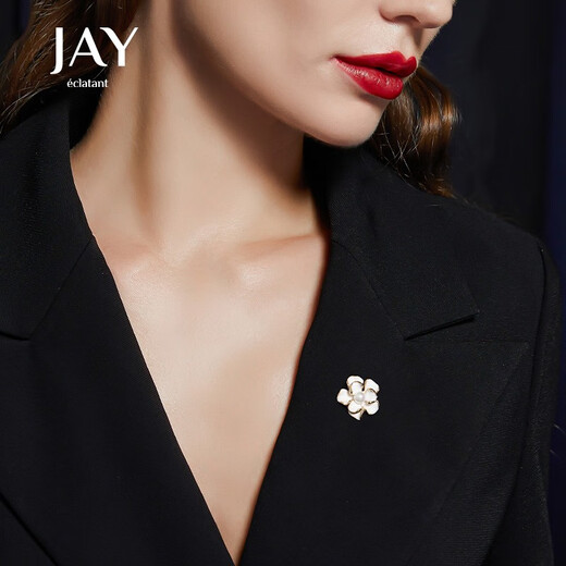 Jay camellia anti-exposure brooch, high-end female corsage, birthday gift for mother, mother-in-law and elders