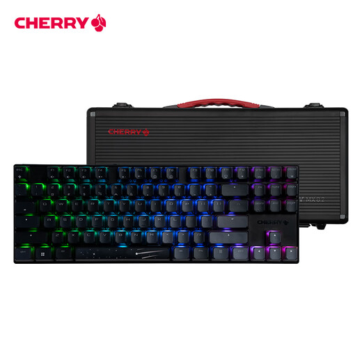 Cherry Cherry MX8.2 Clavier de clavier sans fil d'obsidien XAGA Bluetooth Clavier mécanique à trois modes Keycaps PBT à trois chavages PBT Clavier personnalisé compatible avec le système Mac Black Silver Shaft