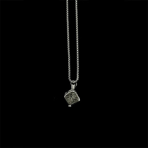 QMXD luminous necklace men's trendy hip-hop tree of life pendant student titanium steel chain versatile necklace men's sweater chain