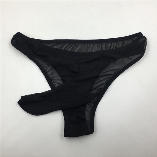 Private Shang Men's Sexy Underwear, Elastic Mesh Underwear, Transparent Belt Cover, T-Pants, T-string Underwear, Black, One Size Fits All, 170Jin. Jin is equal to 0.5kg.