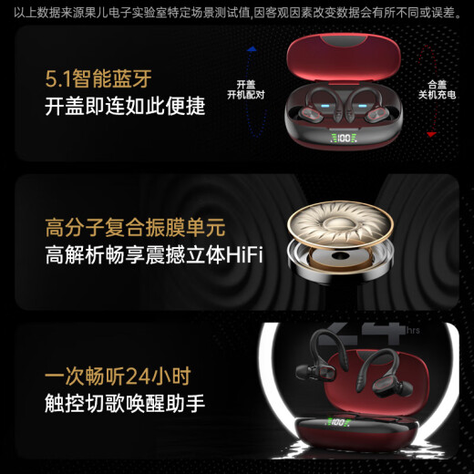 Huiyi Shang Hui Yishang is suitable for Huawei high-end Bluetooth headsets, sports ear-hanging type, men's true wireless in-ear heavy bass, ultra-long battery life, 2021 new model for women, high-looking type, upgraded version, skin color [painless ear-hanging + HiFi sound quality + automatic second connection +, Digital display standard