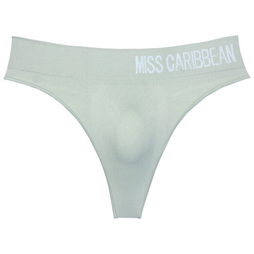 T-string men's sexy underwear one-piece sexy seamless breathable U convex bag pure cotton t-pants mid-high waist white M