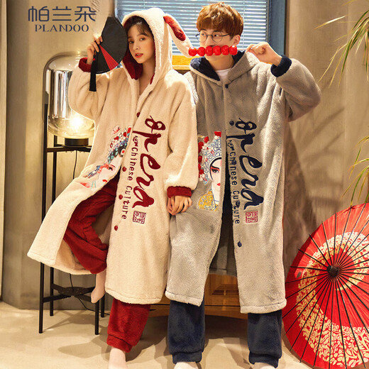 PALANDO CORAL TOOD COUPLE PAJAMAS POUR LES FEMMES EN AUTOMNEMENT ET HIVER LONG LONGES PAILONS DE NUITS MENSE MENSE COUPLE MECIL