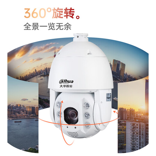dahua大华超能MAX网络高速球机 200万高清变焦云台360旋转室外防雨声光警戒全彩跟踪精准检测监控摄像头 【23倍】DH-SD6223-YL-PV-i 带512G卡