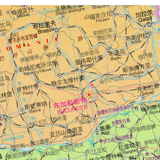2023新款 巴尔干半岛 希腊 罗马尼亚 塞尔维亚 中文版 海报 13590cm（高X宽） 油画布（有配送专业胶不伤墙）