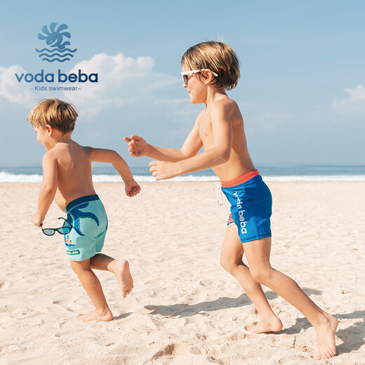 Voda Beba 儿童泳裤男儿童中大童小童男孩宝宝平角泳裤泳帽 太空梦境 95-105cm(3-4岁)