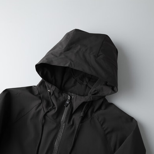 Year of the Fat Man Windbreaker Jacket Men's Large Size Men's Fat Man Hooded Autumn Mid-Length Jacket Plus Fat Extra Large Pure Black Jacket Model H306 Plus Velvet 8XL 251-270Jin Jin is equal to 0.5 kg