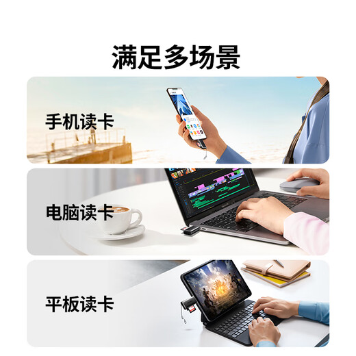 Greenlink Type-C3.0 high-speed card reader, compatible with UHS-I/II cards, SD/TF dual card slot, suitable for Apple 17/16/iPad tablet/USB-C computer mobile phone camera ccd