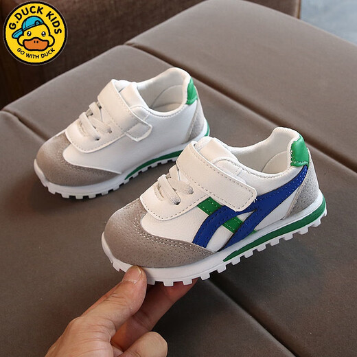 G.DUCKKIDS little yellow duck 1-2-3-4-5 years old spring and autumn baby toddler shoes children's non-slip shoes boys and girls soft-soled sports shoes summer single shoes green (too small, take 2 sizes larger) 23 yards inner length 14.5cm