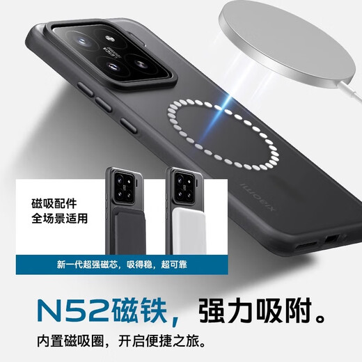 Beijing Intelligent Manufacturing [Super komfortable Hand] Geeignet für Xiaomi 15 Pro Mobiltelefon Fall Xiaomi15 Schutzhülle Mattem Magnethoch-Saug-Vollpack Anti-Fall-High-End-Hülle Soft Edge Einfache Herrenmodell für Frauen [schwarzer schwarz] leichter Sandgefühlsgefühlsgefühls-Anti-Fingerprint Xiaomi