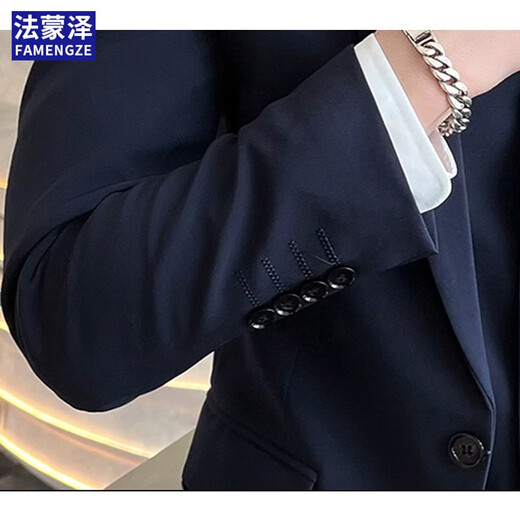 Costume de familière pour hommes Slim Business Casual Suit Professional Small Suit Sweet Men's Mend Marid Robe Men Black Double Button Costume + pantalon + chemise + Big Gift Bag XL / 175 [110-125Jin [Jin est égal à 0,5 kg]]
