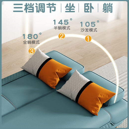 Pin Shang Kaidis modernes einfaches Multifunktionssofa Bett Dual-Purple-Falt-Sofa Bett Wohnzimmer Sofa kleine Wohnung Lazy Sofa [neuer Katze Kratzer Leder] Hellgrau farbenfrohe Schwammstil] 1,8 Meter lang 2 Handläufe 2 Taillenkissen