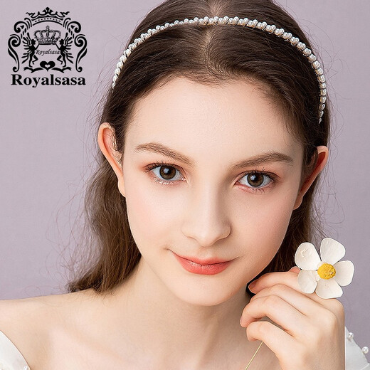 Royal Salsa Korean hair accessories, sweet and thin headbands, simple imitation pearl headbands, pressed hair clips, adult women's headwear